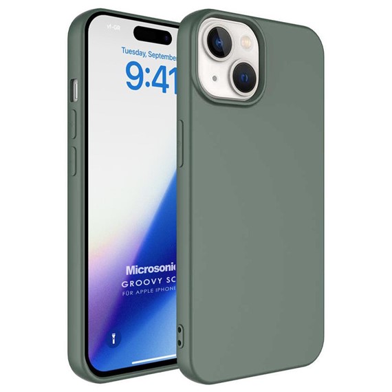 Microsonic Apple iPhone 15 Kılıf Groovy Soft Koyu Yeşil 1