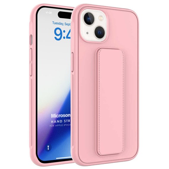 Microsonic Apple iPhone 15 Kılıf Hand Strap Rose Gold 1