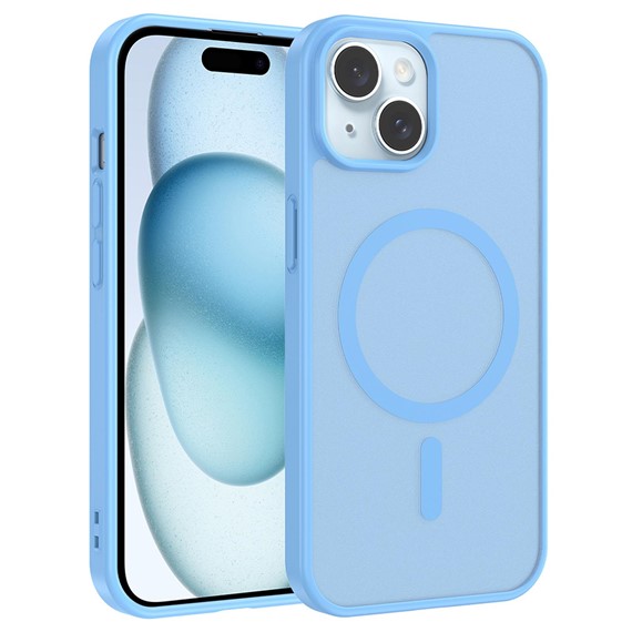 Microsonic Apple iPhone 15 Kılıf MagSmoke Neo Mavi 1