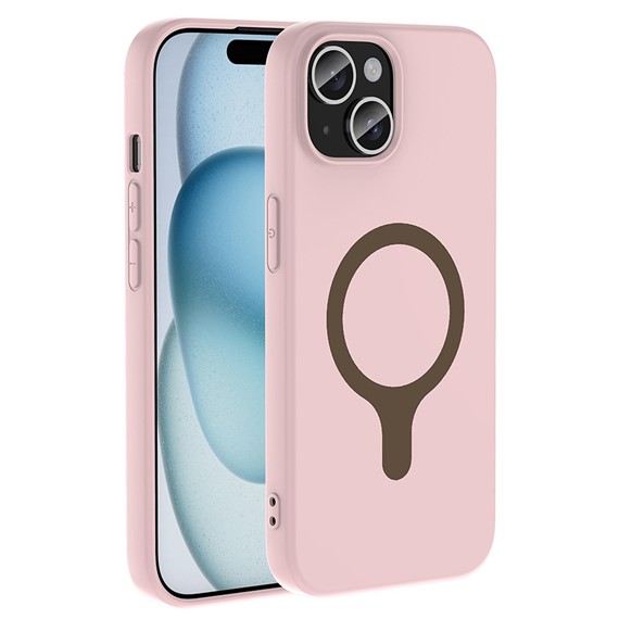 Microsonic Apple iPhone 15 Kılıf Pastello MagSafe Açık Pembe 1