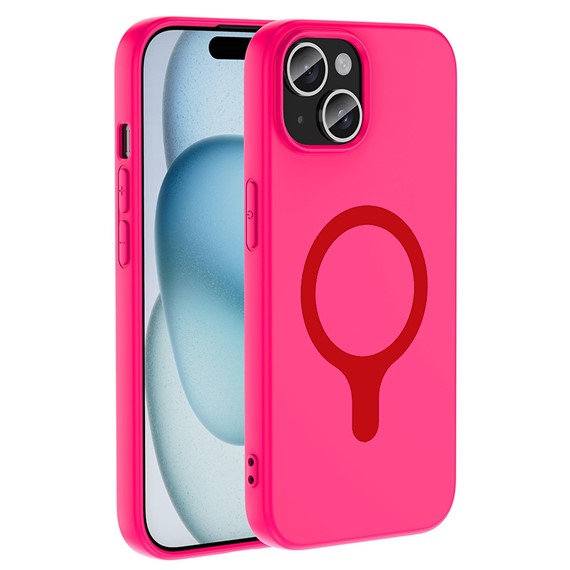 Microsonic Apple iPhone 15 Kılıf Pastello MagSafe Koyu Pembe 1
