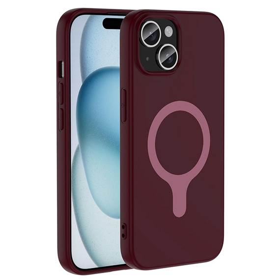 Microsonic Apple iPhone 15 Kılıf Pastello MagSafe Mürdüm 1