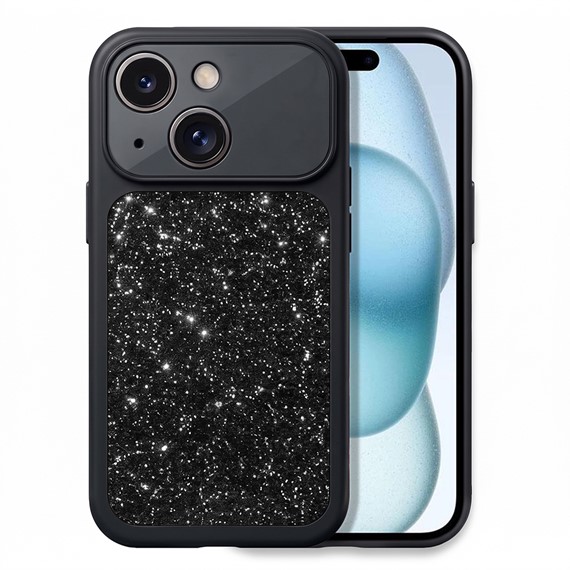 Microsonic Apple iPhone 15 Kılıf Ruby Sparkle Siyah 1
