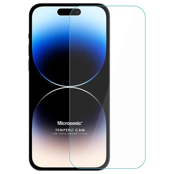 Microsonic Apple iPhone 15 Plus Tempered Glass Cam Ekran Koruyucu 1