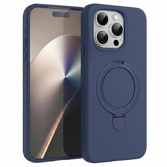 Microsonic Apple iPhone 15 Pro Max Kılıf Aura Stant MagSafe Lacivert 1