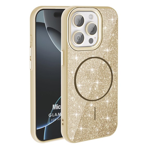 Microsonic Apple iPhone 15 Pro Max Kılıf GlamGrip Luxe Gold 1