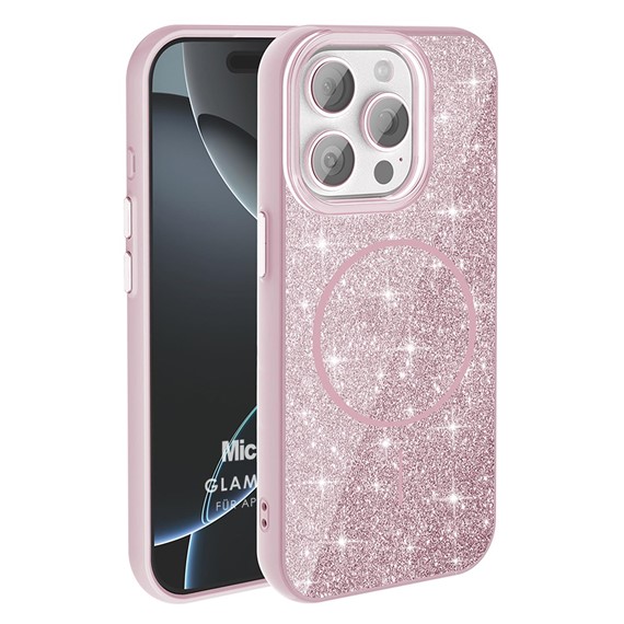 Microsonic Apple iPhone 15 Pro Max Kılıf GlamGrip Luxe Pembe 1
