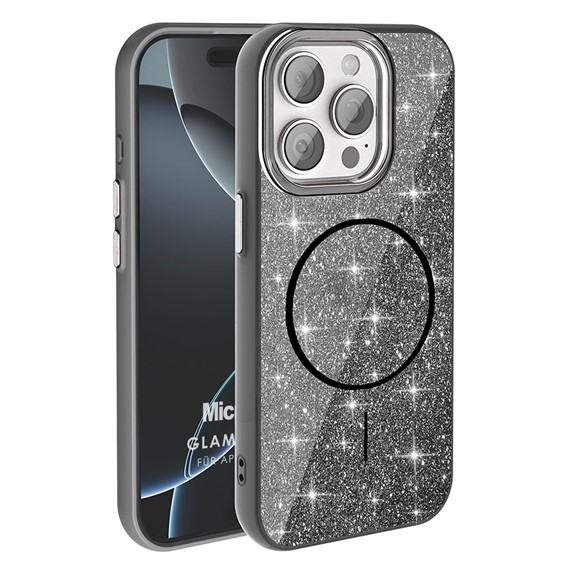 Microsonic Apple iPhone 15 Pro Max Kılıf GlamGrip Luxe Siyah 1