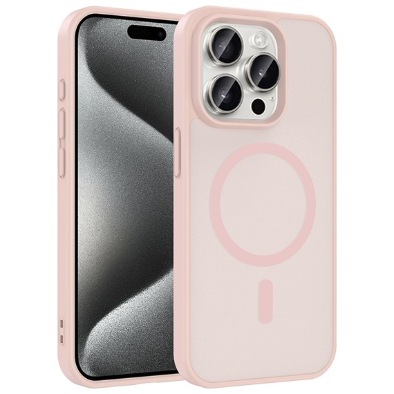 Microsonic Apple iPhone 15 Pro Kılıf MagSmoke Neo Pembe 1