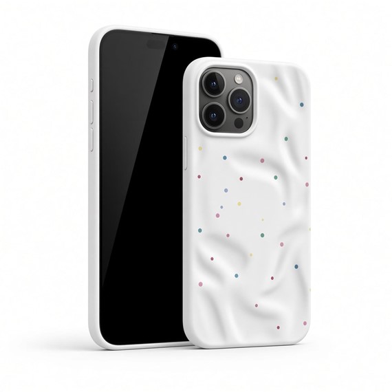 Microsonic Apple iPhone 15 Pro Max Kılıf Rippledots Beyaz 1