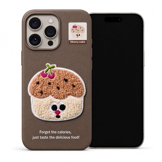 Microsonic Apple iPhone 15 Pro Max Kılıf Stitched Puppy Plush Cherry Cake 1