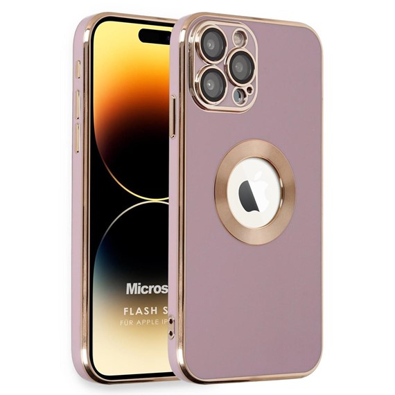 Microsonic Apple iPhone 15 Pro Max Kılıf Flash Stamp Pembe 1