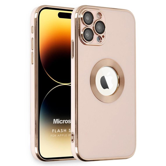 Microsonic Apple iPhone 15 Pro Kılıf Flash Stamp Rose Gold 1