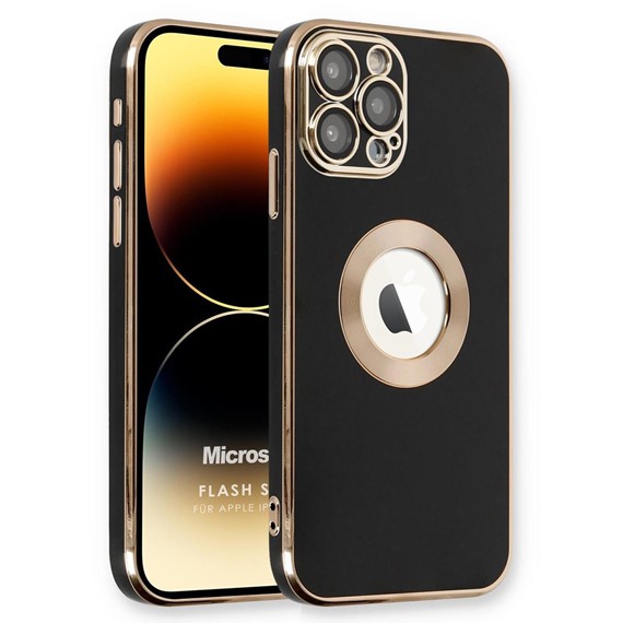Microsonic Apple iPhone 15 Pro Max Kılıf Flash Stamp Siyah 1