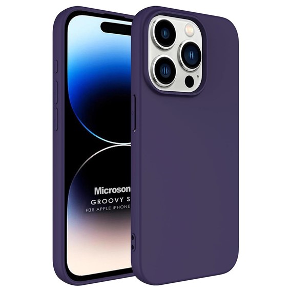 Microsonic Apple iPhone 15 Pro Max Kılıf Groovy Soft Derin Mor 1