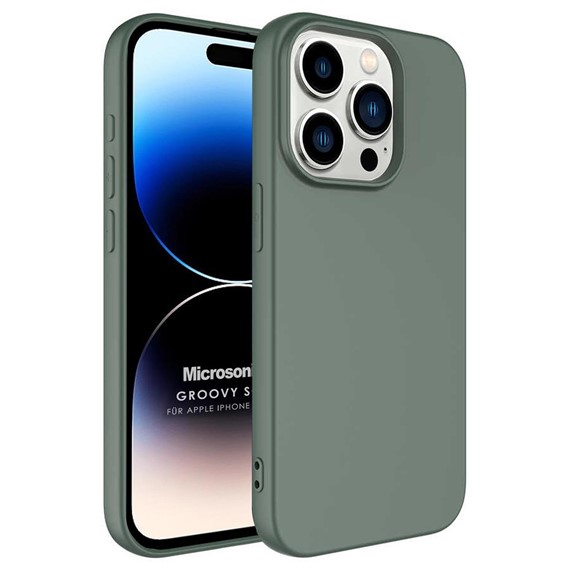 Microsonic Apple iPhone 15 Pro Max Kılıf Groovy Soft Koyu Yeşil 1