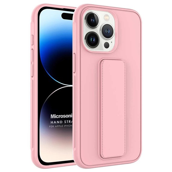 Microsonic Apple iPhone 15 Pro Max Kılıf Hand Strap Rose Gold 1