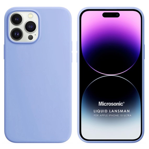 Microsonic Apple iPhone 15 Pro Max Kılıf Liquid Lansman Silikon Mavi 1