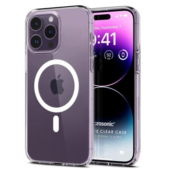 Microsonic Apple iPhone 15 Pro Max Kılıf MagSafe Clear Soft Şeffaf 1