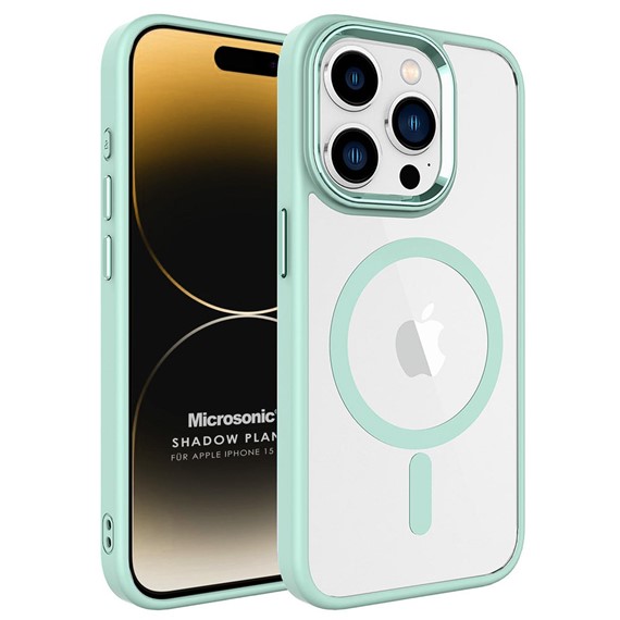Microsonic Apple iPhone 15 Pro Kılıf MagSafe Shadow Planet Açık Yeşil 1