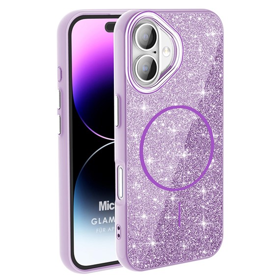 Microsonic Apple iPhone 16 Plus Kılıf GlamGrip Luxe Lila 1