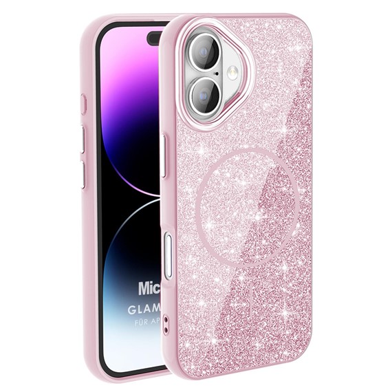 Microsonic Apple iPhone 16 Plus Kılıf GlamGrip Luxe Pembe 1