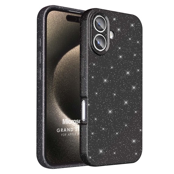 Microsonic Apple iPhone 16 Kılıf Grand Stardust Siyah 1