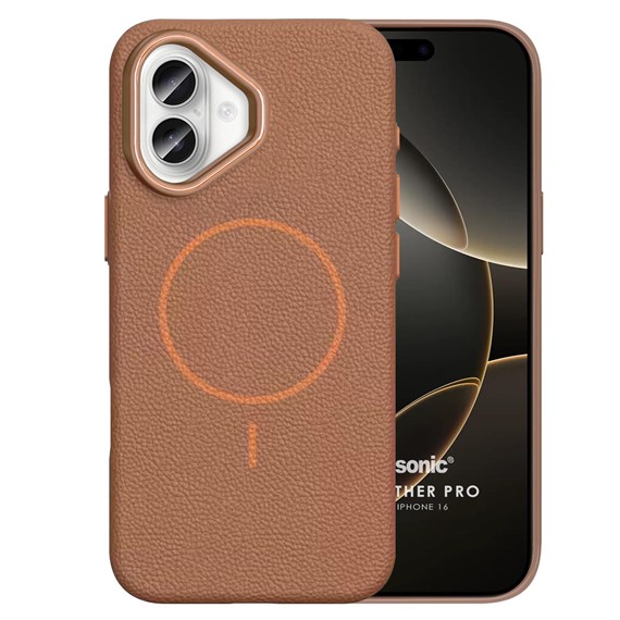 Microsonic Apple iPhone 16 Kılıf MagLeather Pro Kahverengi 1
