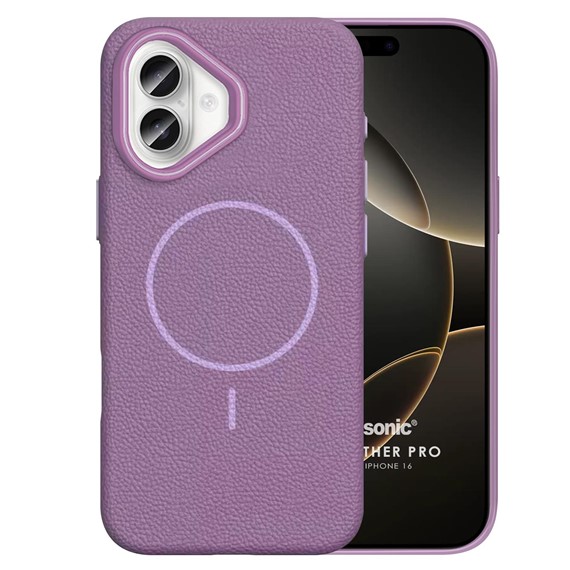Microsonic Apple iPhone 16 Kılıf MagLeather Pro Lila 1