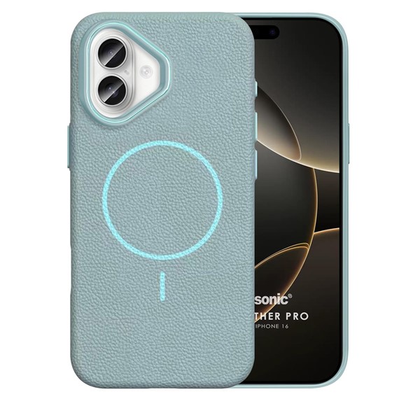 Microsonic Apple iPhone 16 Kılıf MagLeather Pro Mavi 1
