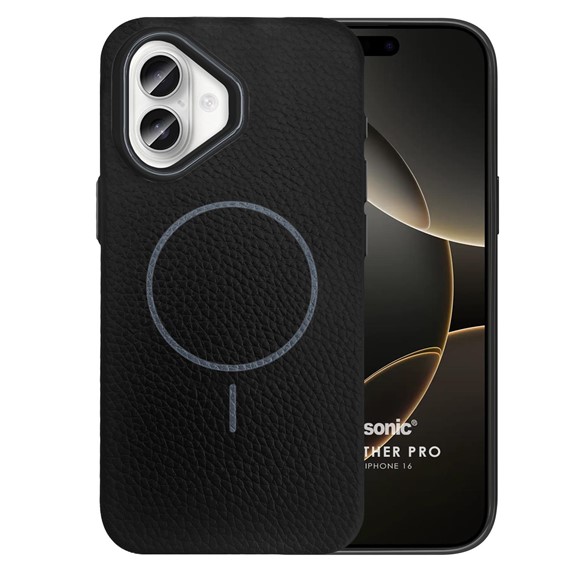 Microsonic Apple iPhone 16 Kılıf MagLeather Pro Siyah 1