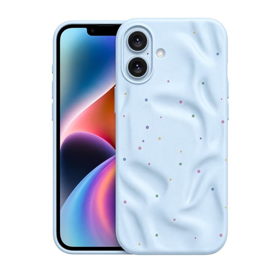 Microsonic Apple iPhone 16 Plus Kılıf Rippledots Mavi 1
