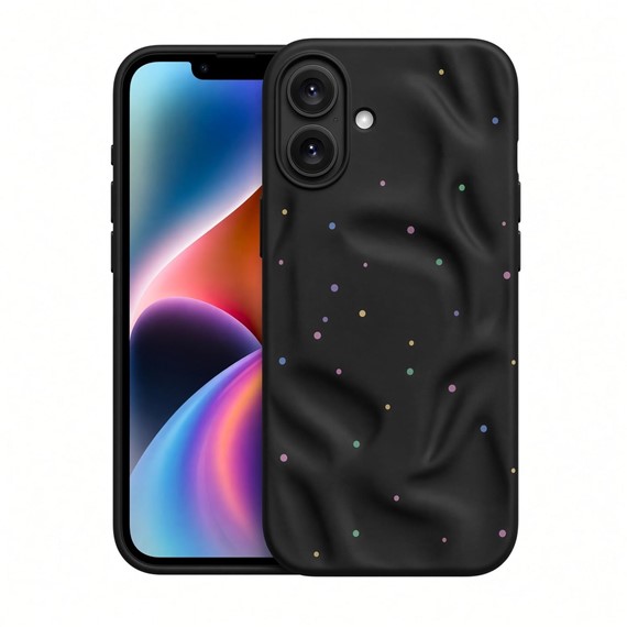 Microsonic Apple iPhone 16 Kılıf Rippledots Siyah 1