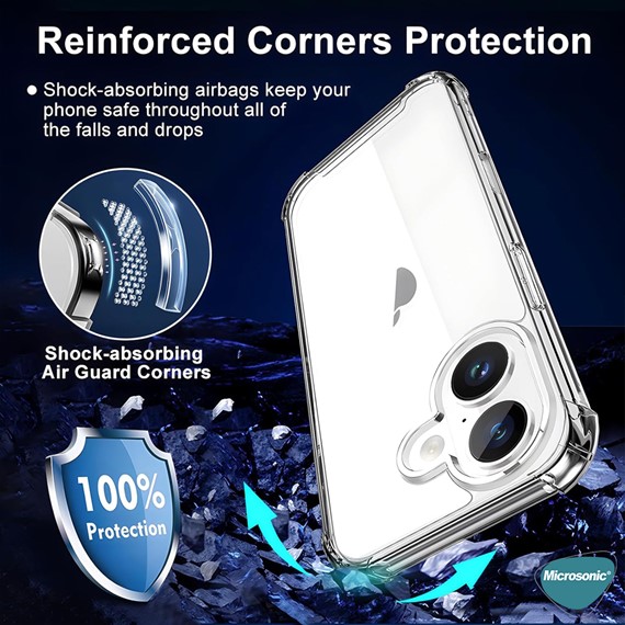 Microsonic Apple iPhone 16 Kılıf Shock Absorbing Şeffaf 2