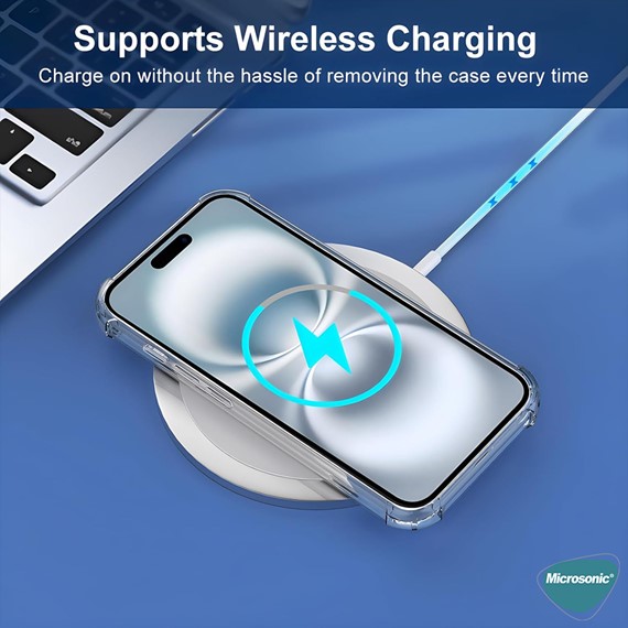 Microsonic Apple iPhone 16 Kılıf Shock Absorbing Şeffaf 5