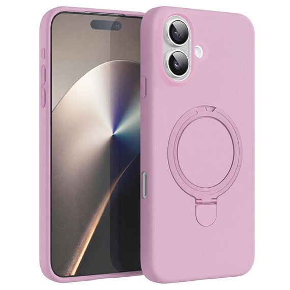 Microsonic Apple iPhone 16 Kılıf Aura Stant MagSafe Pembe 1