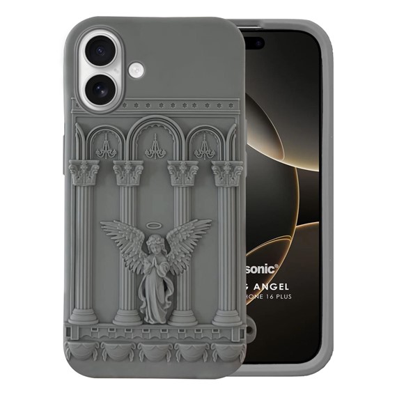 Microsonic Apple iPhone 16 Kılıf Praying Angel Gri 1