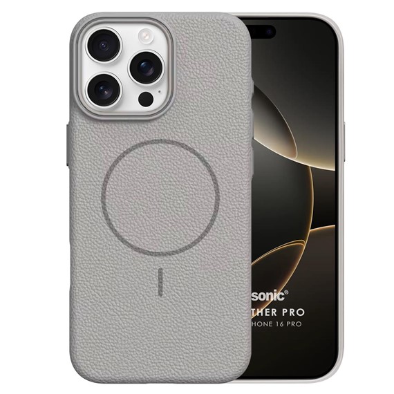 Microsonic Apple iPhone 16 Pro Kılıf MagLeather Pro Gri 2