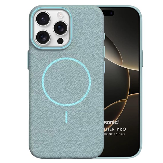 Microsonic Apple iPhone 16 Pro Kılıf MagLeather Pro Mavi 2