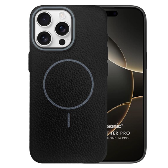 Microsonic Apple iPhone 16 Pro Kılıf MagLeather Pro Siyah 2