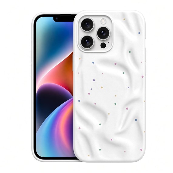 Microsonic Apple iPhone 16 Pro Kılıf Rippledots Beyaz 1