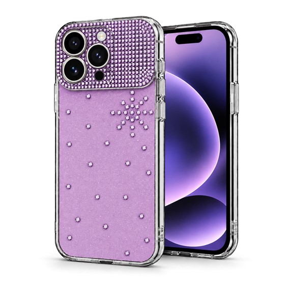 Microsonic Apple iPhone 16 Pro Kılıf ShineGlam Luxe Pembe 1