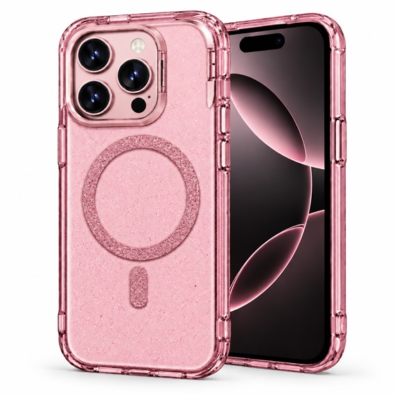 Microsonic Apple iPhone 16 Pro Kılıf SparkMag Luxe Pembe 1