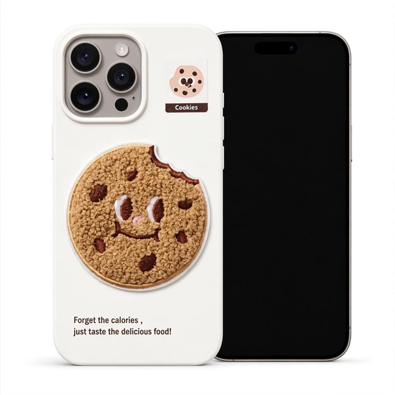 Microsonic Apple iPhone 16 Pro Kılıf Stitched Puppy Plush Beyaz Kurabiye 1