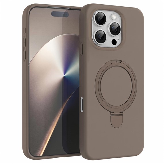 Microsonic Apple iPhone 16 Pro Kılıf Aura Stant MagSafe Kahverengi 1
