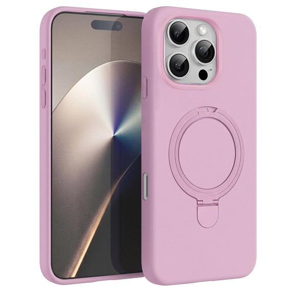 Microsonic Apple iPhone 16 Pro Kılıf Aura Stant MagSafe Pembe 1
