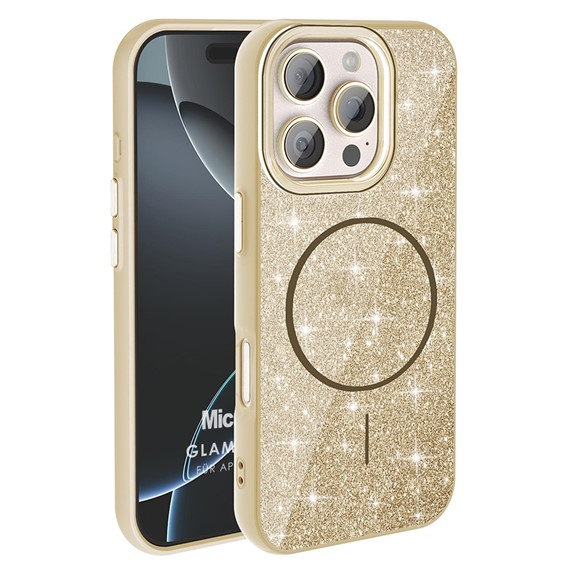 Microsonic Apple iPhone 16 Pro Max Kılıf GlamGrip Luxe Gold 1