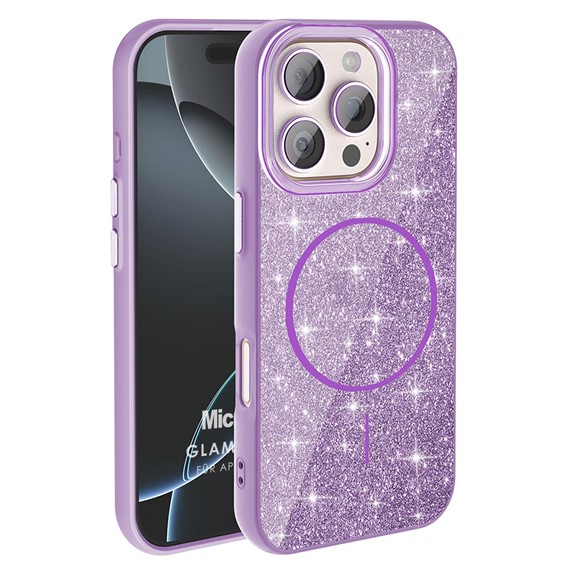Microsonic Apple iPhone 16 Pro Max Kılıf GlamGrip Luxe Lila 1