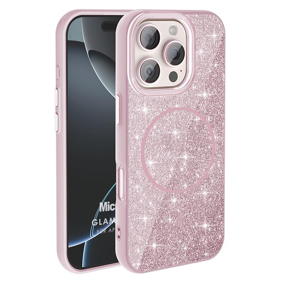 Microsonic Apple iPhone 16 Pro Max Kılıf GlamGrip Luxe Pembe 1