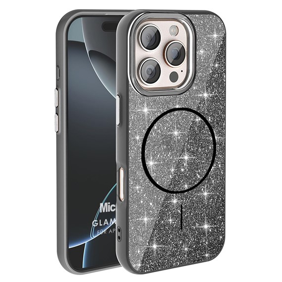 Microsonic Apple iPhone 16 Pro Max Kılıf GlamGrip Luxe Siyah 1